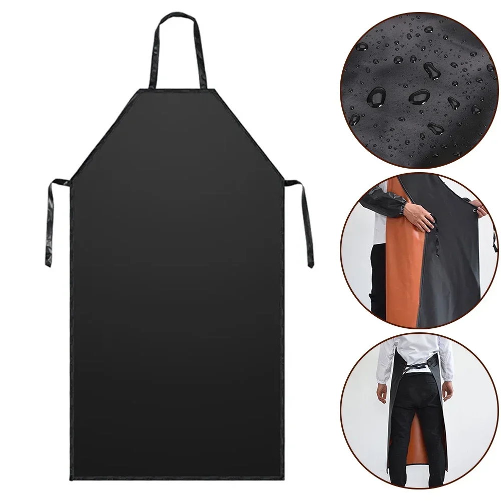 NEW Waterproof Apron Leather Apron Chef Butcher Work Heavy Duty Royal Black Kitchen Restaurant Labor Protection