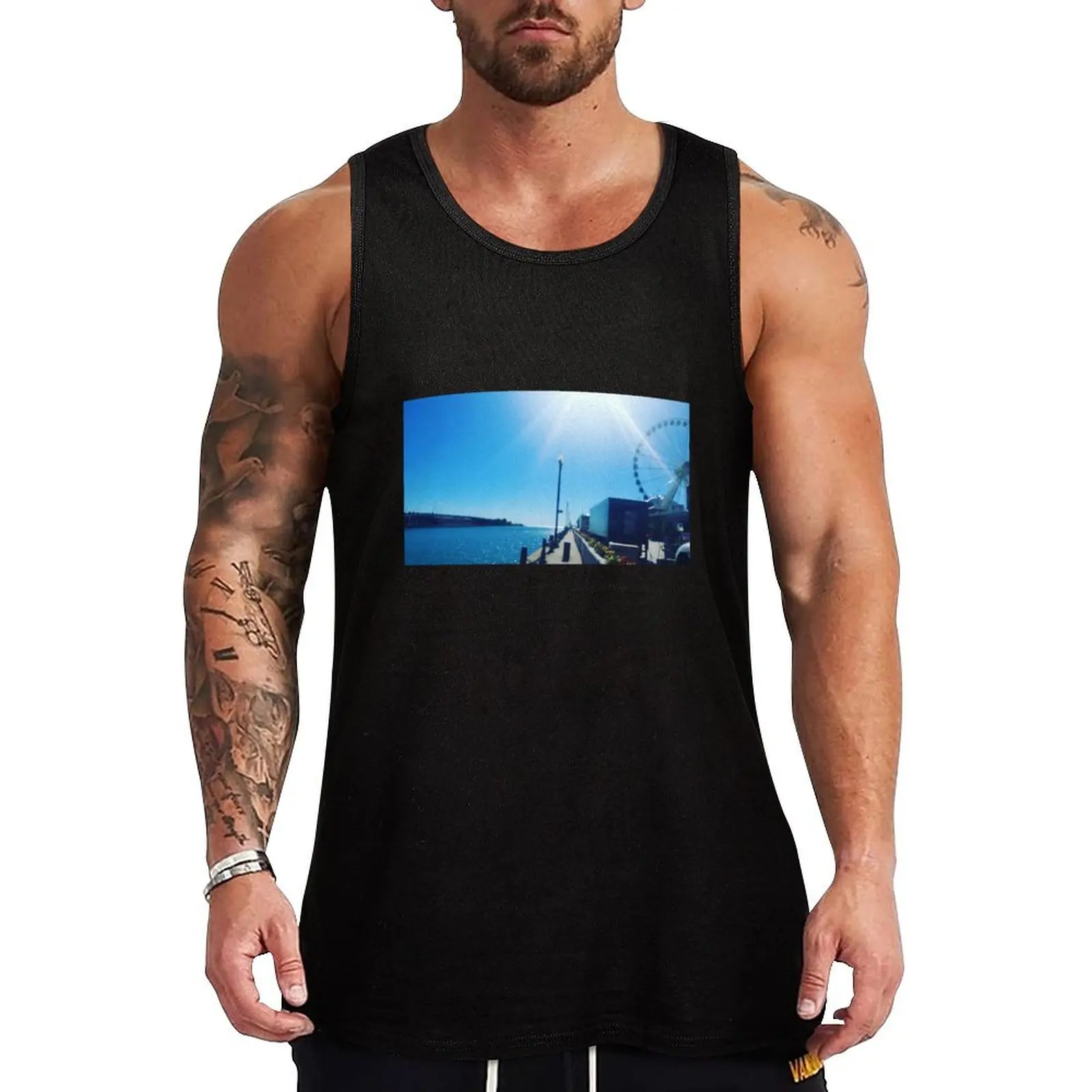 Navy Pier Chicago Tank Top Lightweight Workout Tank Top Breathable Athletic Wear