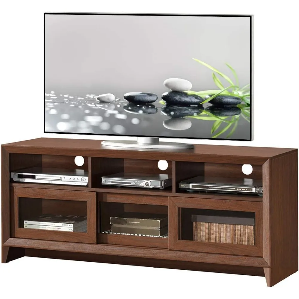 

Modern Stand with Storage for TVs Up to 60", Hickory