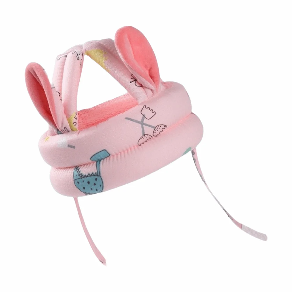 

Регулируемая защитная шапочка для младенцев, дышащая противоударная шапочка с мультяшным рисунком, легкая и удобная защитная шапочка для малышей