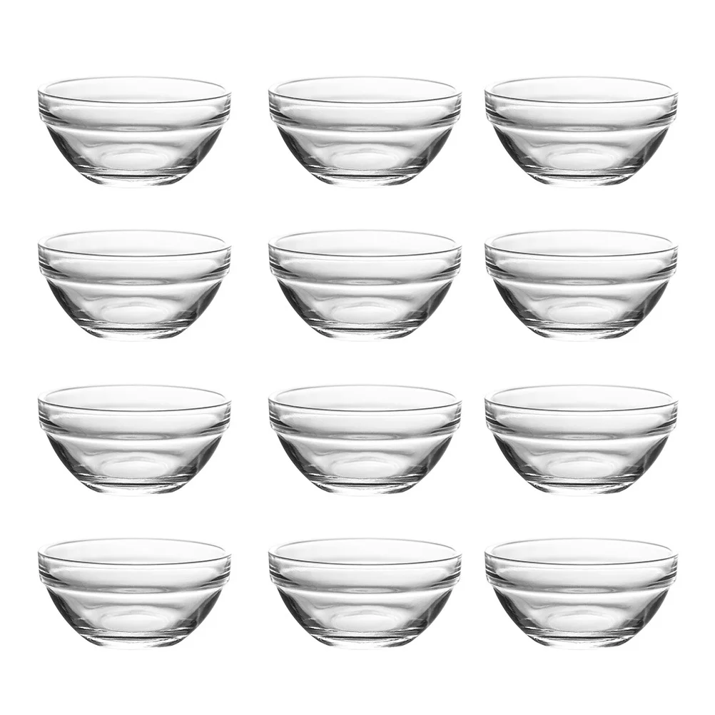 

12Pcs Finepolished Pudding Glass Bowls Roundsmooth Heatresistant Food Containers Food Container Stacked Bowls Pudding Bowl