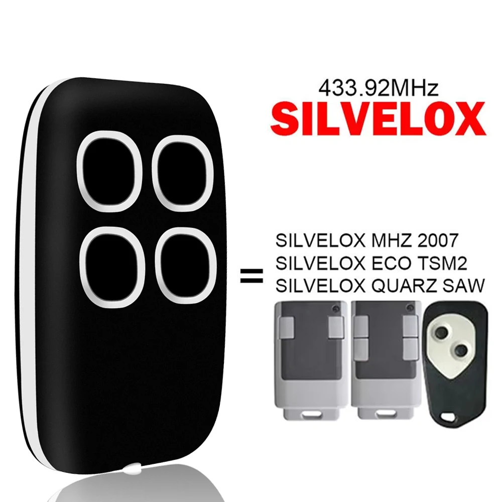 For SILVELOX ECO TSM2 MHZ 2007 QUARZ SAW Garage Door Remote Control Electric Gate Controller Opener 433.92MHz Hand Transmitter