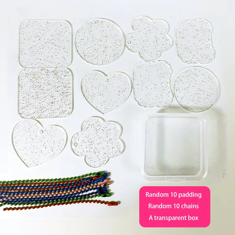 Handmade Acrílico Material Set, Handmade Cartão, Tijolo Cadeia, Gradiente Transparente, Flash Powder, Decoração para casa