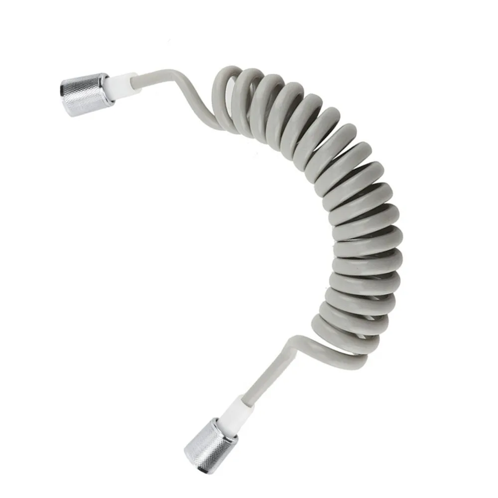 Versatile ABS Spring Shower Hose Grey Retractable Design Flexible Shower Hose PU Material Telescopic Design Bathroom Shower Hose