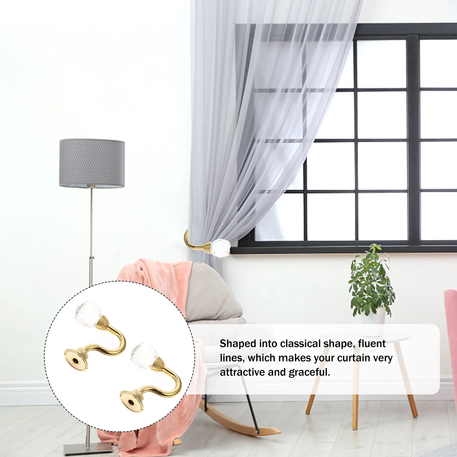 

Curtain Hook Hooks for Drapes Decor Style Decorative Curtains Holdbacks Grace