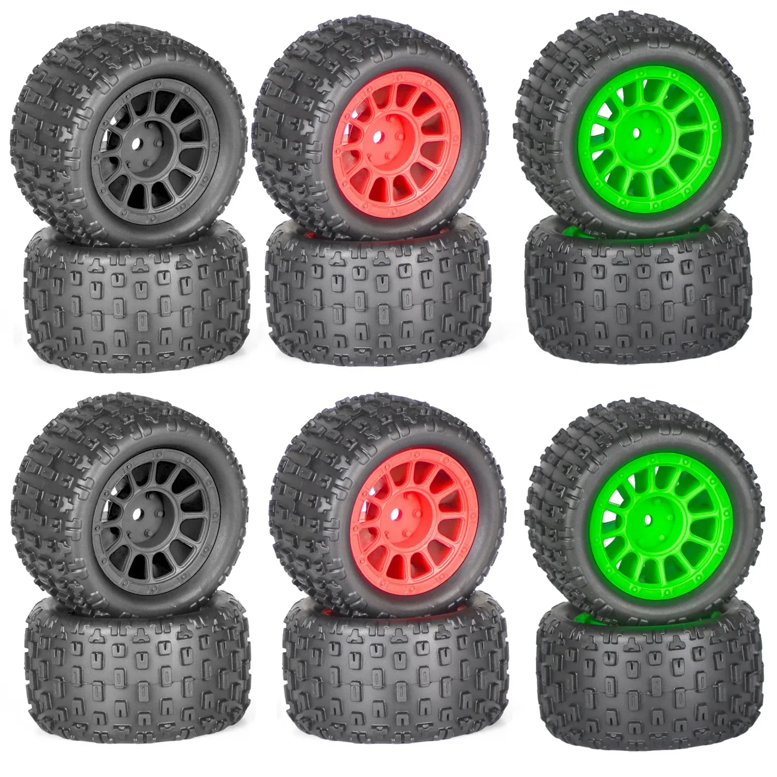 

4pcs 74mm Rubber Tire Tyre 12mm Hex for Arrma 1/18 Granite Grom Typhon GROM RC Car RC Car Upgrade Parts Accessories