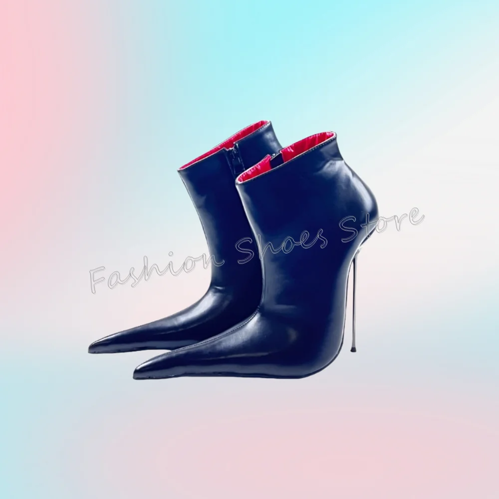 

Black Pointed Toe Side Zipper Boots Stilettos High Heels High Heel Shoes for Women Fashion Heels 2025 New Zapatos Para Mujere