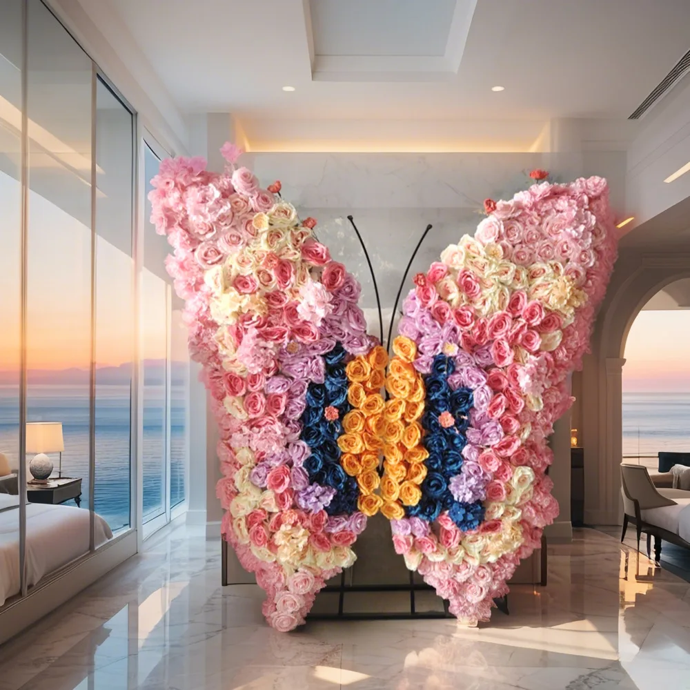 Giant butterfly decorative floral wedding 3d display wings stage scene decoration props