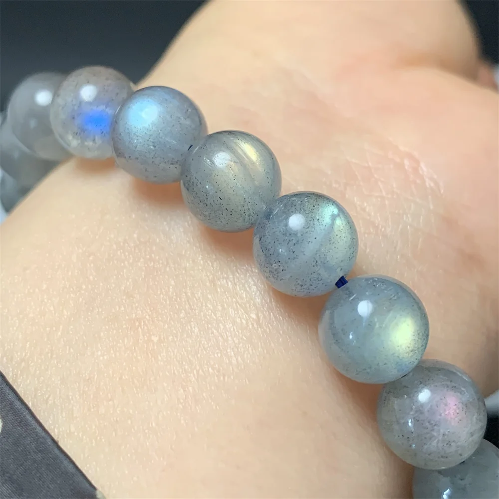 

1Piece Natural Clear Grey Body Beads Blue Purple Light Labradorite Bracelets for Women Rainbow Colorful Labrador Stones Bracelet