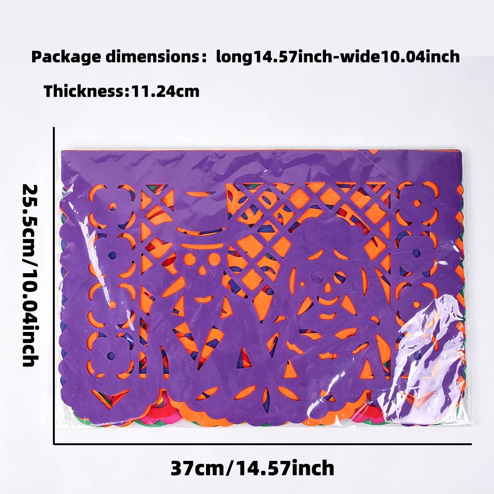 Mexikanisches Tag der Toten Papel Picado Banner 50 Stück Hohle Totenkopf-Blumen-Ausschnitt-Fahnen-Girlande Dia De Muertos Fiesta Party Hängedekoration – Detail 14