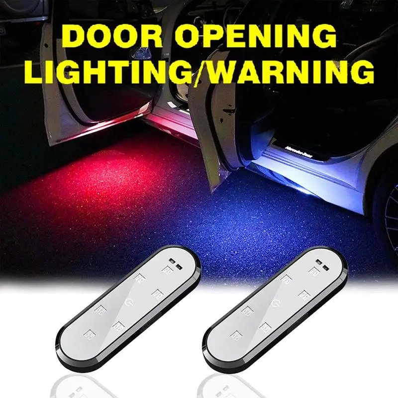 Magnetic Car Door Lights LED Welcome Light 400mAh USB Charging Auto Open Door Safe Anti-collision Emergency Signal Lamp 1-2pcs