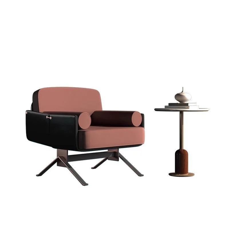 Nordic light luxury art solid wood sofa chair, living room balcony leisure chair, designer creative hotel single sofa