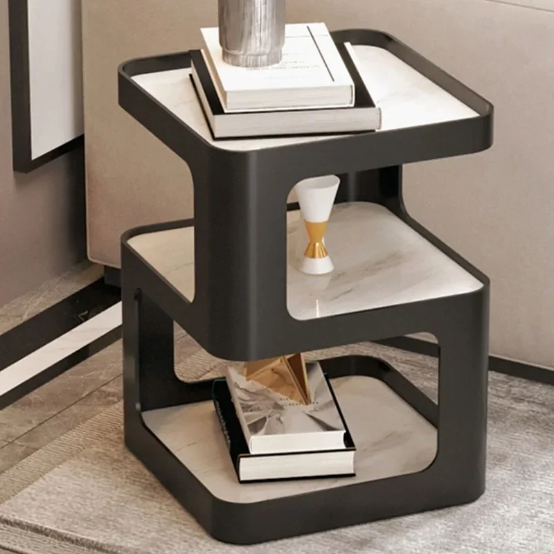 Petite Table de Nuit Ronde en Bois, Design Mignon et Étroit, Commode Blanche