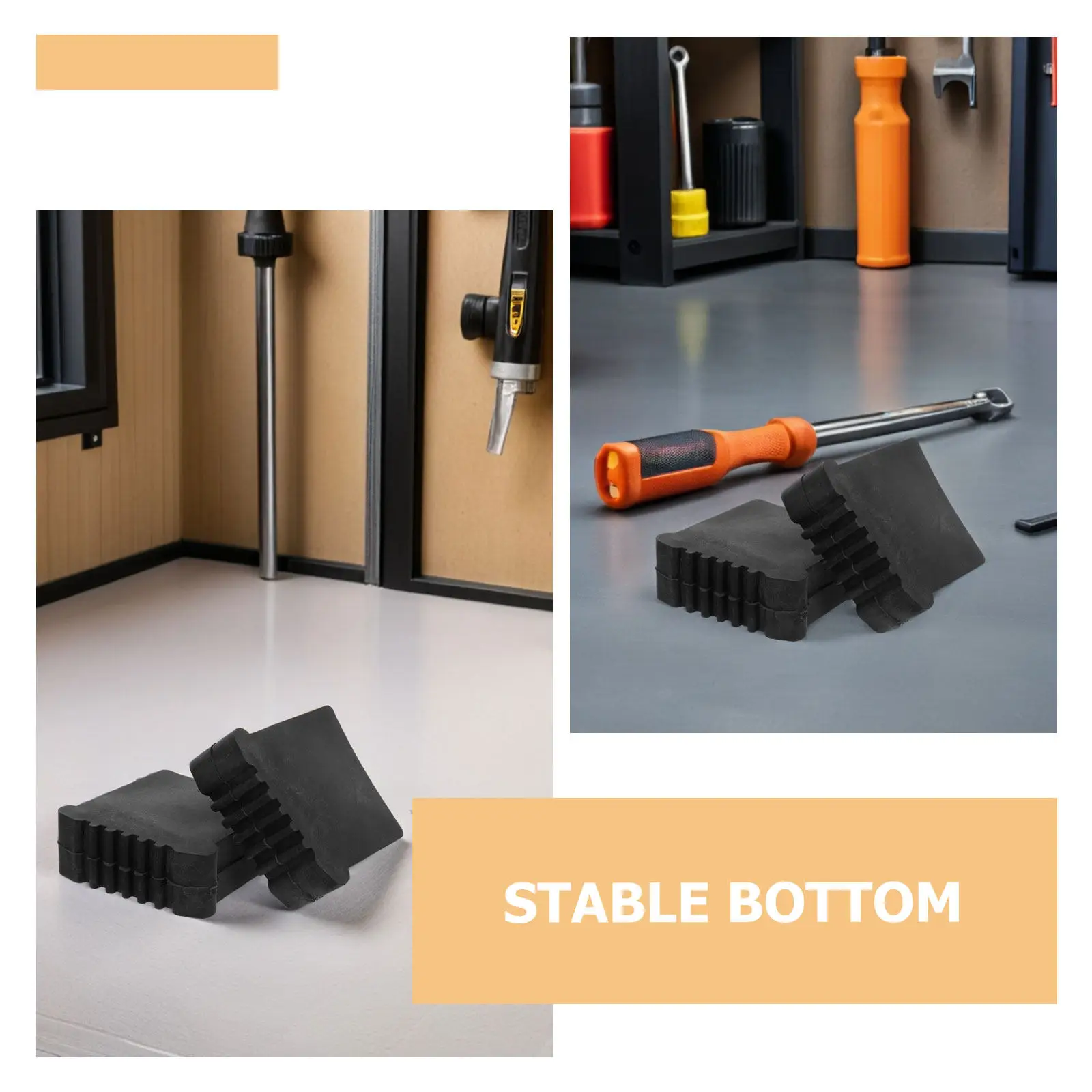 4Pcs Ladder Leg Covers Rubber Non Slip Ladder Foot Pads Anti Skid Stabilizer Bumpers 30x70mm Floor Protector for Wood Tile