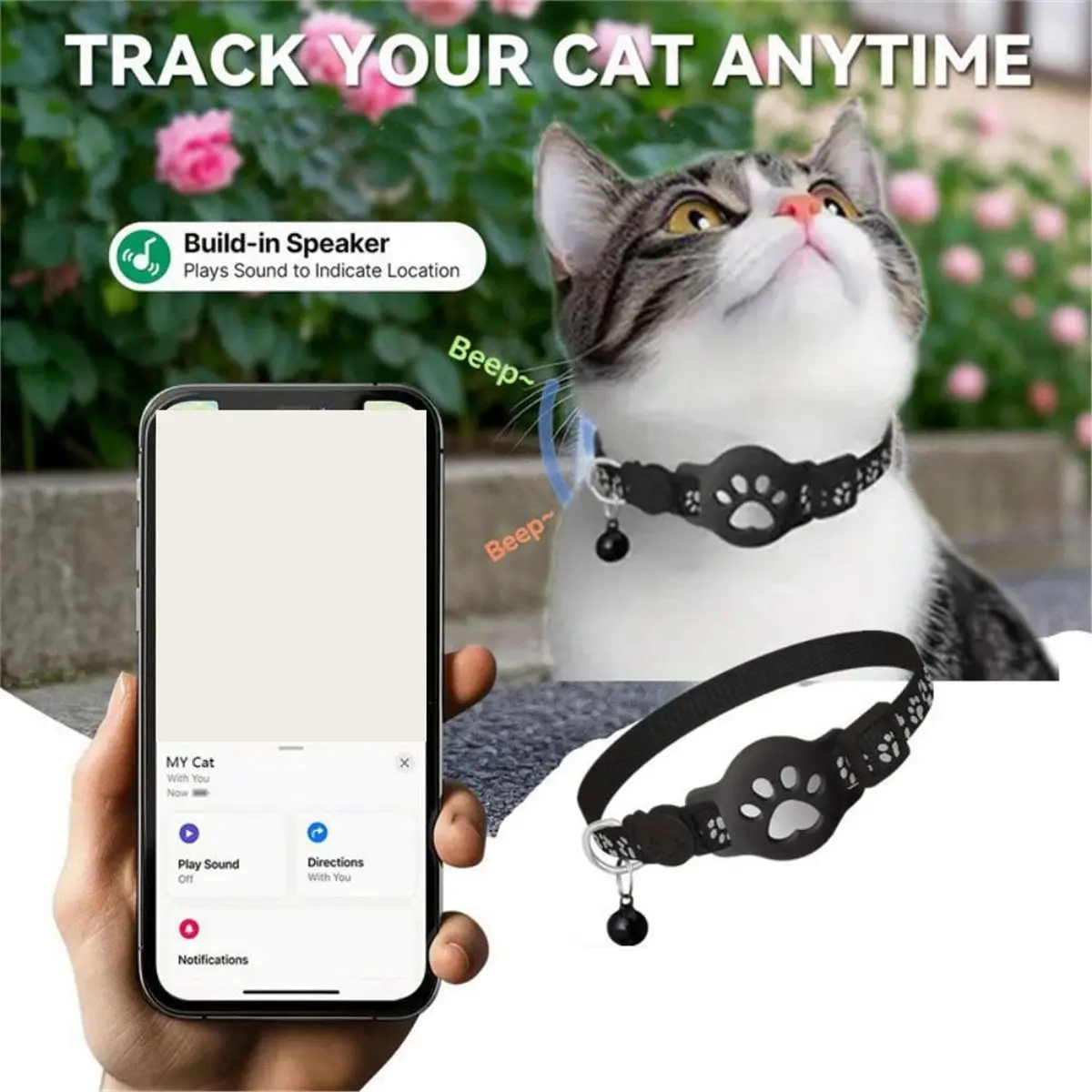 【B63C~】 Waterproof Dog Gps Animal Tracking Movement Alert Collars Anti Lost Tracker for Cats and Puppies Remote Global Locator