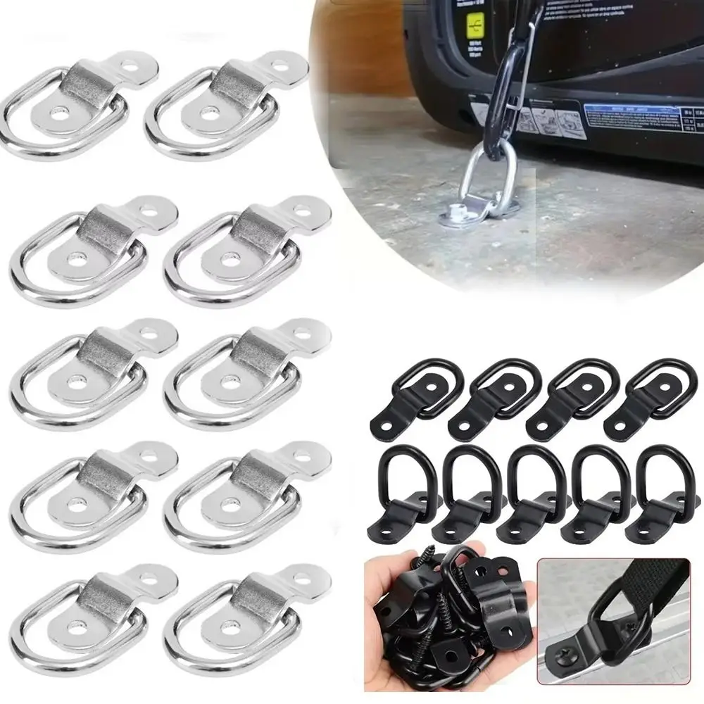10Pcs Heavy Duty D Ring Tie Down D Type Multi Purpose Cargo Tie Down Ring Universal Fit Fastener Trailer Pull Hook Van Mount