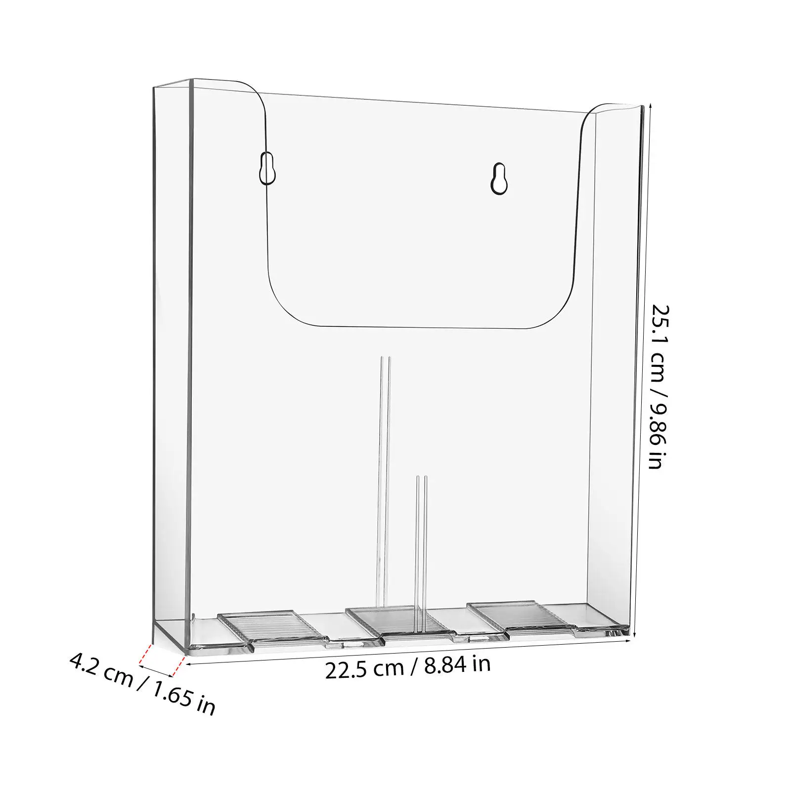 2Pcs Elegant Transparent Acrylic Wall File Holder for Flyers Brochures Menus Documents Saving Wall Mounted File