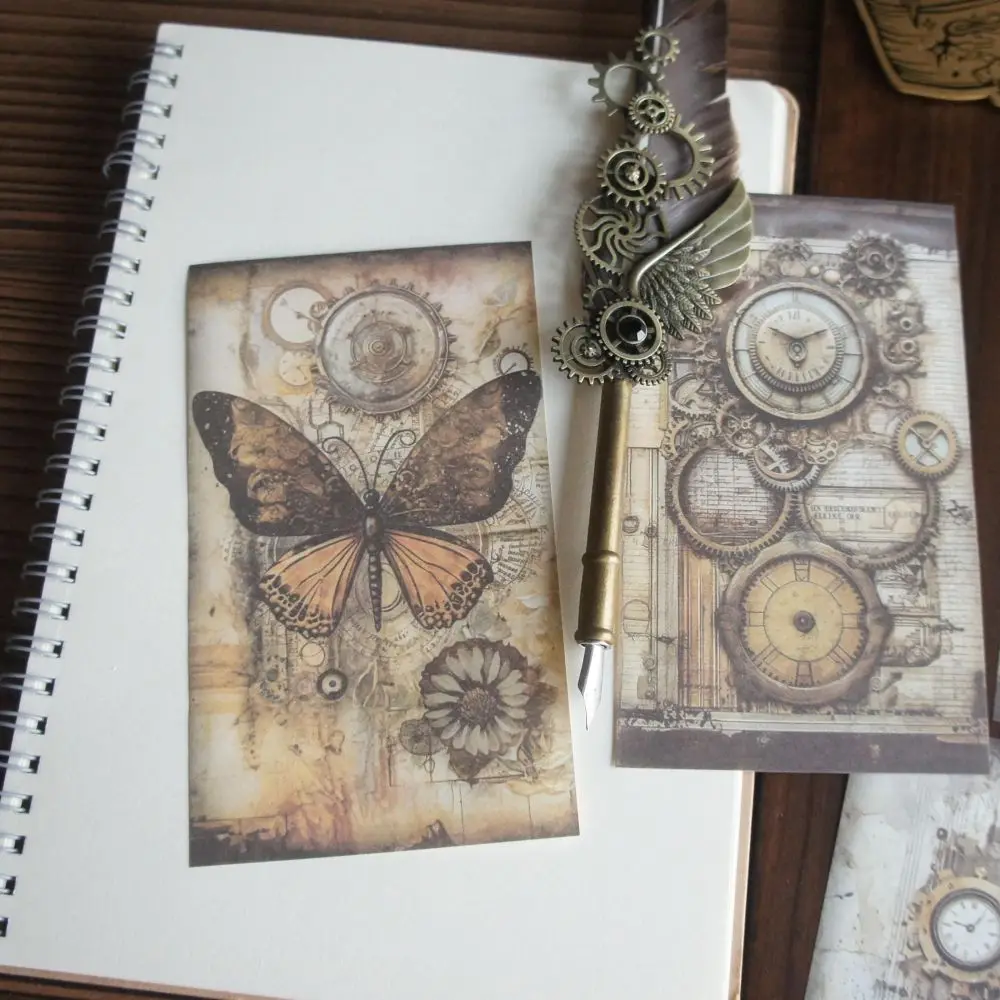 

30 Sheet Punk Style Gear Butterfly Clock Background Paper Design Craft Paper Gift Decoration Scrapbooking Handmade DIY