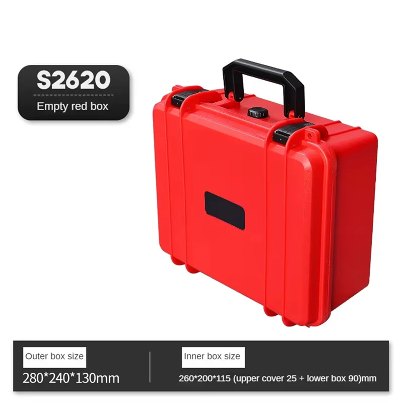 A95I-Portable Suitcase Thicken Plastic Hard Case Equipment Hardware Toolbox Large-Capacity Instrument Box With Sponge