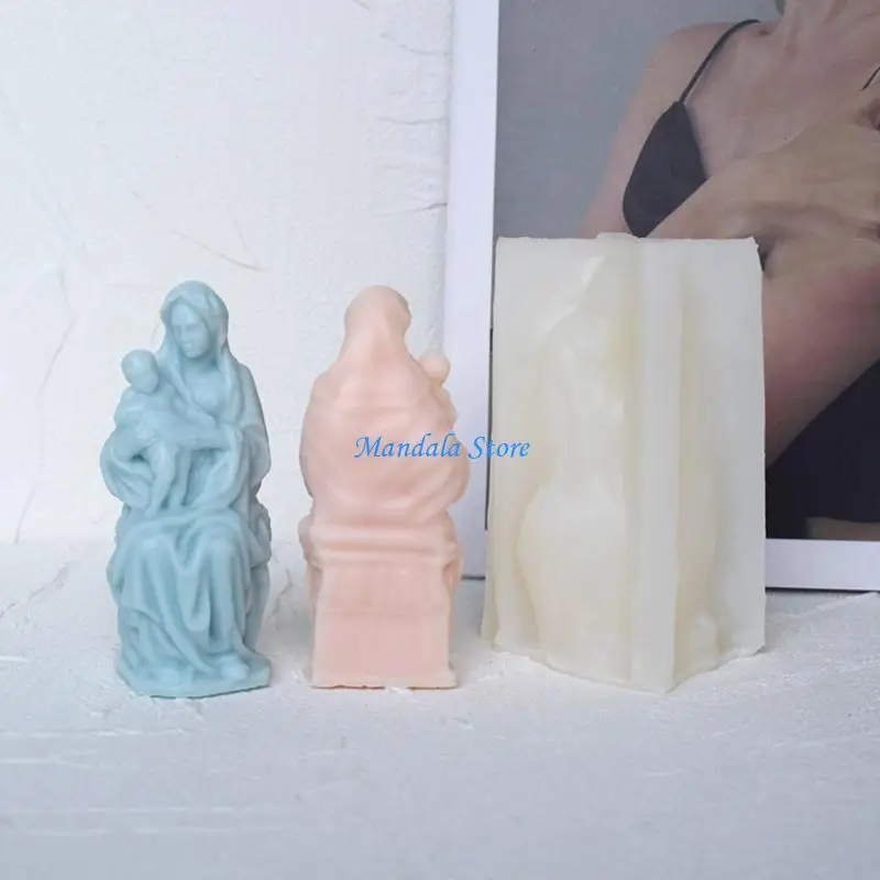 

U2JC Reusable Silicone Mold Mother Holding Baby Figurine Epoxy Resin Mould