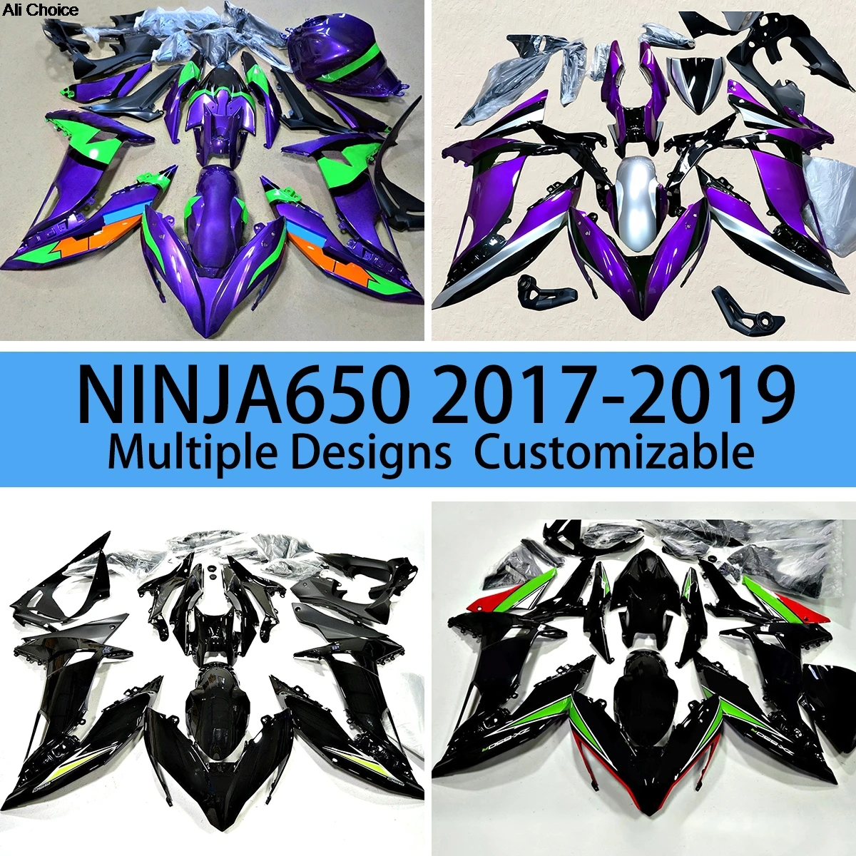

Fairings Motorcycle ER-6F 2017 2018 2019 Complete set Fairing Bodywork Kit Panel for KAWASAKI Ninja 650 17 18 19