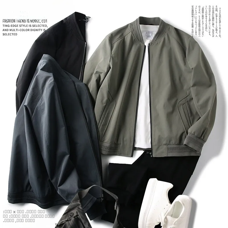 

High Densi Anti-Wrinkle Busin Commuter Jaet Men's Casual Baseball Collar Waterproof Spring New Sle Faionable Coat