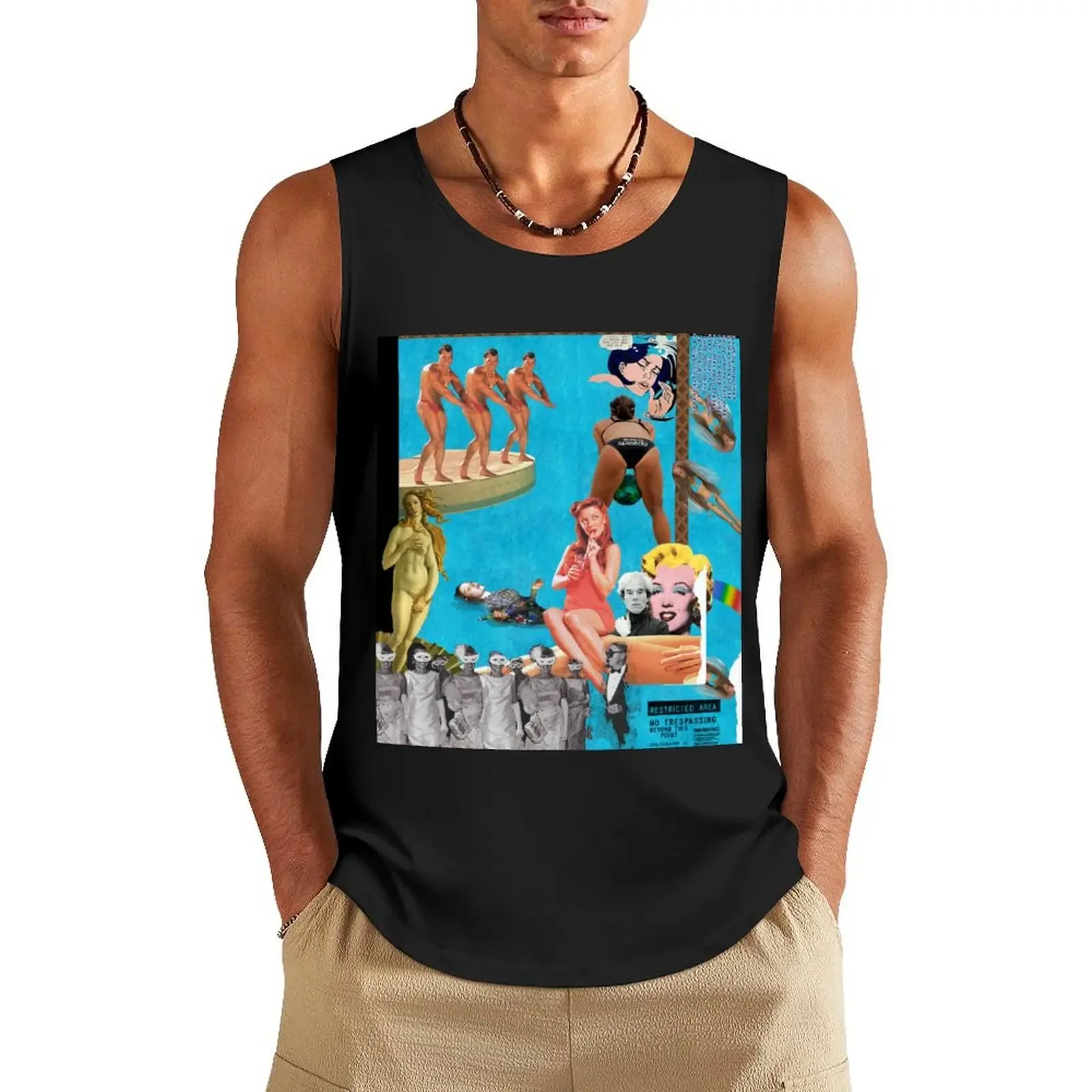 

Andy Warhol's Pool Party Tank Top sports t-shirts for men sleeveless Men's t-shirts Men's gym articles