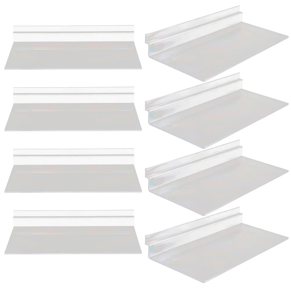 8 Pcs Transparent Shoe Rack Racks Clear Wall Shelves Slatwall and Fixtures Shelf for Slats Plastic Display Shoes