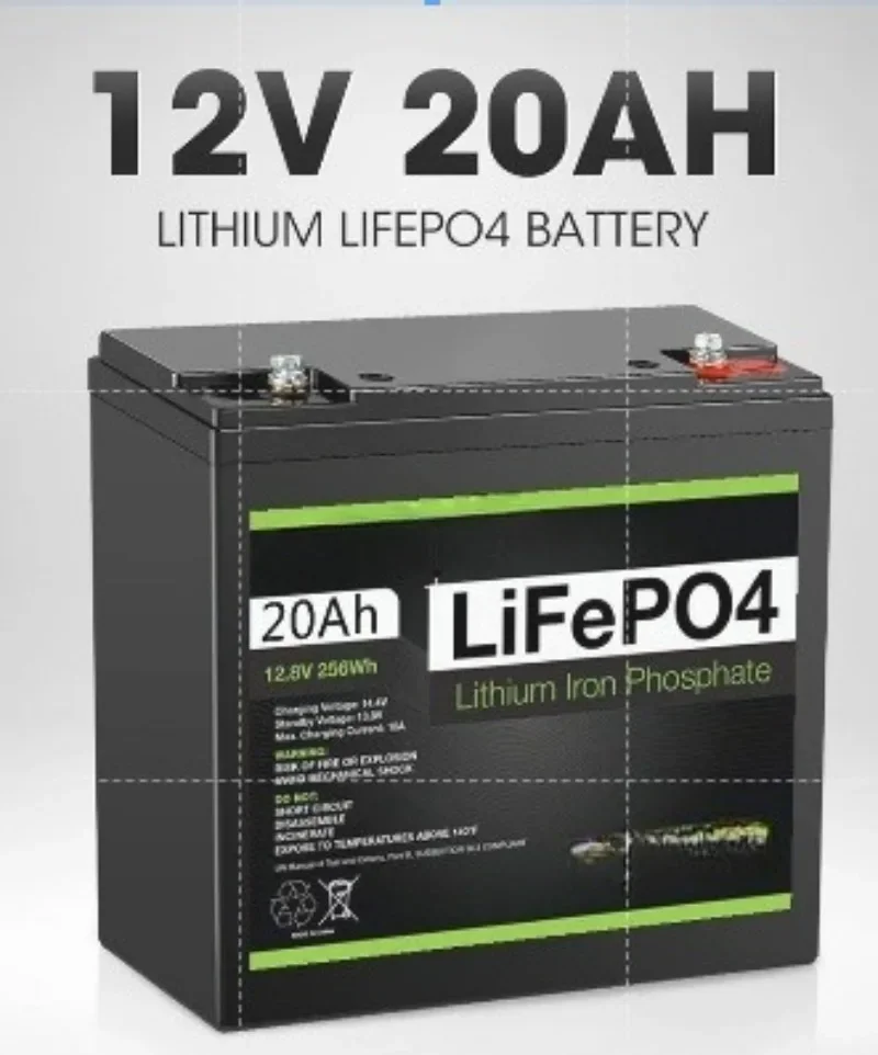 12V 20Ah LiFePO4 Battery Rechargeable Lithium Iron Phosphate Power Pack for Children Scooter Electric Vehicle Energy Storage