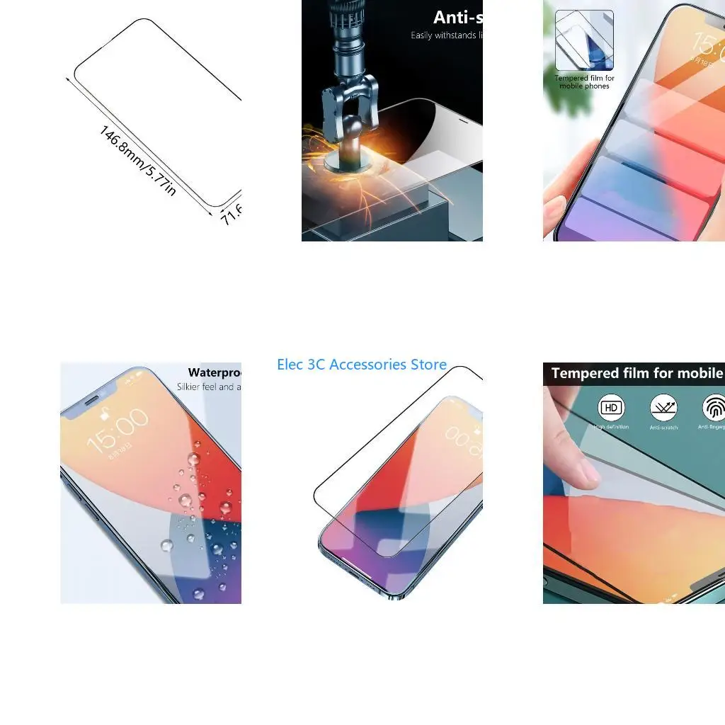 Y51A Tempered Film Screen Protector Scratchproof Full Screen Film for Phone 13 6.1inch Phone Protective Film Shatterproof