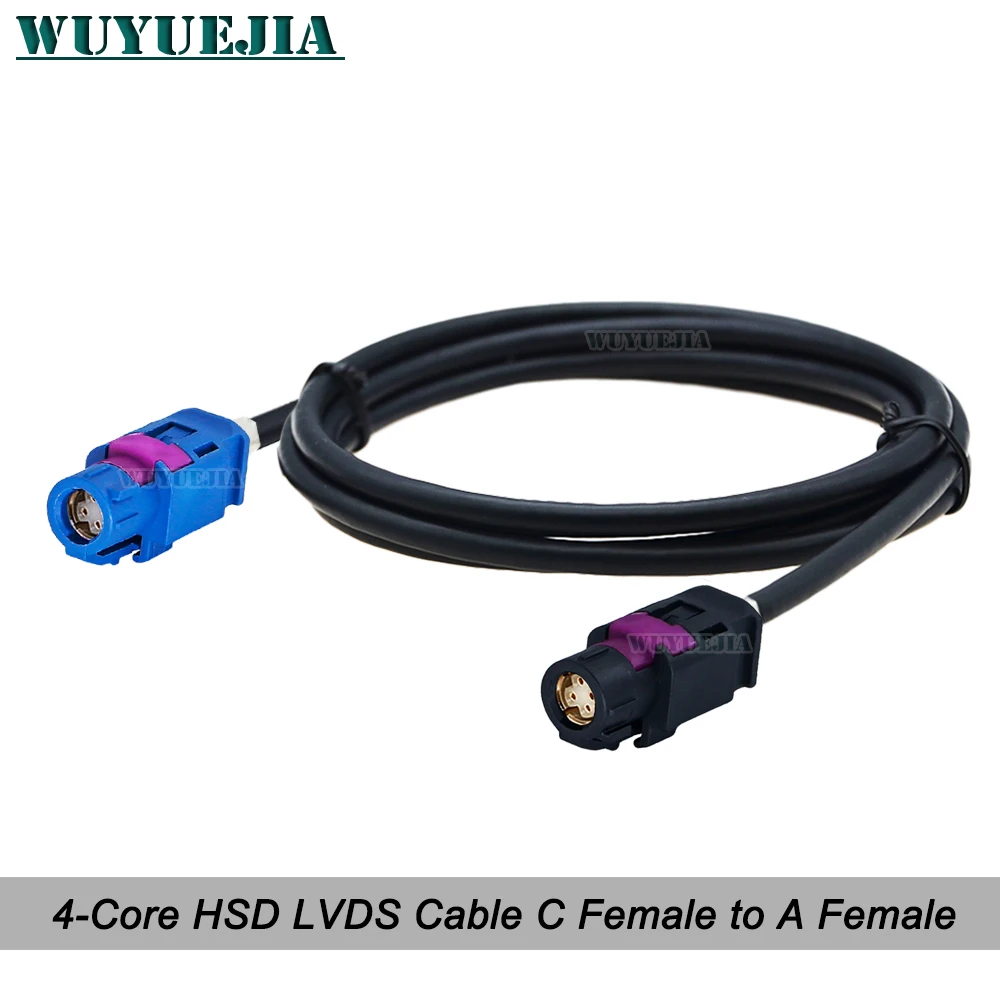 HSD Blue C to Black A 4Pin Connector High-speed LVDS Video Cable GPS MIB Screen Dacar 535 4-Core Cable For VW BMW Audi Mercedes