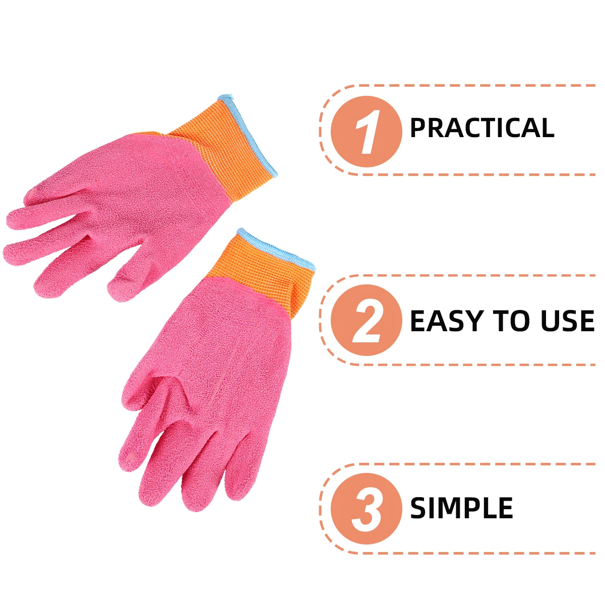 

Gardening Gloves for Kids Pink Polyester Latex Wear-resistant Lightweight Safe Durable Crab Catching Toddler 4 Code