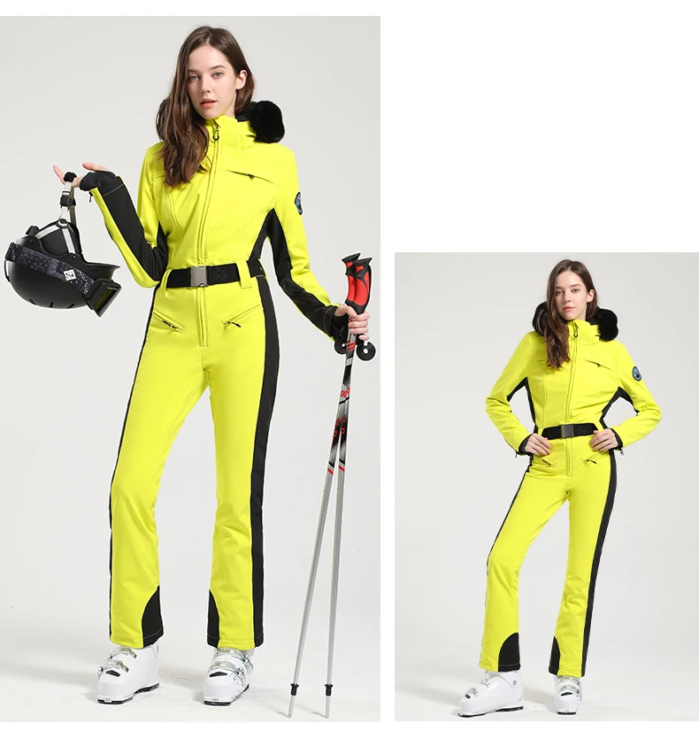 GSOU SCHNEE Einteiliger Skianzug Frauen Verdickung Snowboard Weibliche Overalls Winter Winddicht Wasserdicht Atmungsaktive Kleidung Skifahren – Detail 14