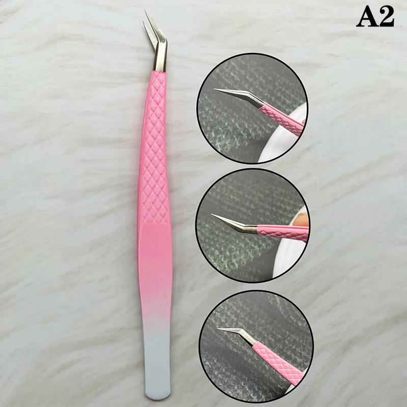 Eyelash Comb Tweezers Anti-Static Non-Magnetic Professional Pincet Lashes Extension Tweezers Makeup Tools Rhinestone Picker Tool