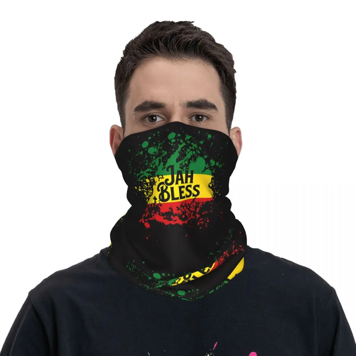 Estera de baño con bandera de Rasta para hombres y mujeres, diadema Retro delgada para el cuello, bufanda de tubo para senderismo, cara