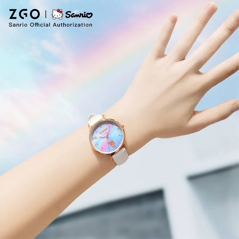 ZGO Sanrio Melody Lady นาฬิกาควอตซ์ หน้าปัดไล่ระดับสี นาฬิกาข้อมือกันน้ําเรืองแสงน่ารัก ของขวัญ 267