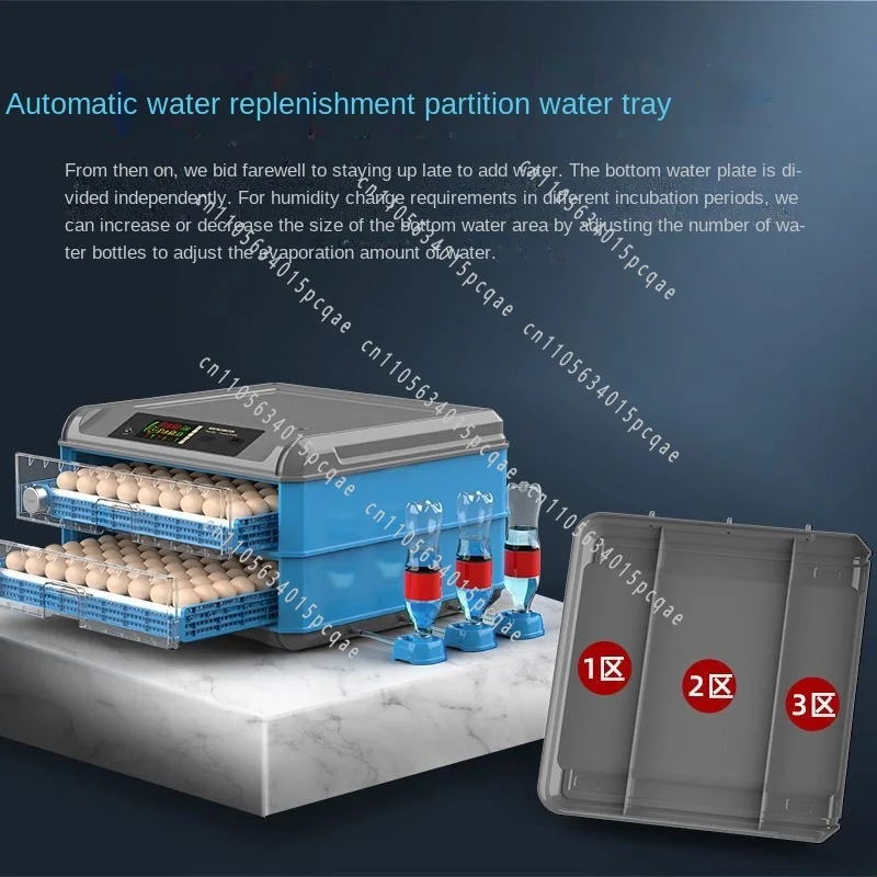 Large Capacity Chicken Duck Pigeon Hatcher 128/256 Eggs Dual Voltage Automatic Incubator
