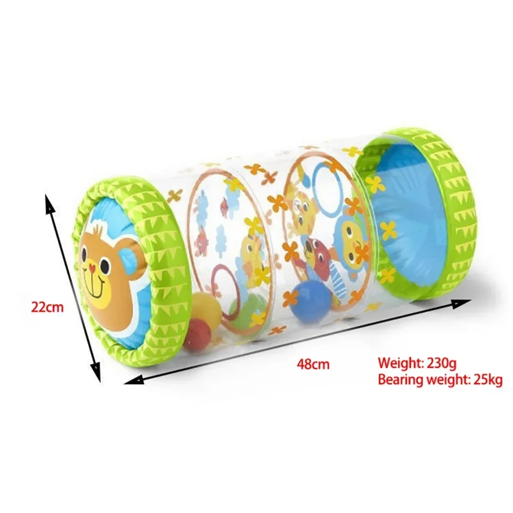 Inflatable Baby Crawling Roller PVC Safe Material with Bells Early Education Sensory Toy