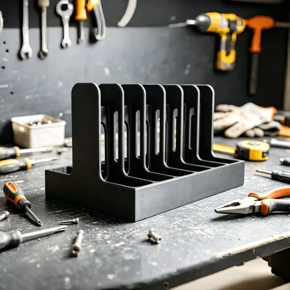 Durable 6 Slot Plier Organizer Plastic Vertical Tool Storage Rack Partition Sturdy Base Plier Storage Box For Screwdriver