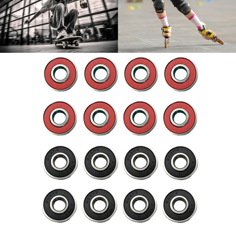 8 Stück ABEC-11 Hochgeschwindigkeitslager 608RS, geeignet für Skateboard, Longboard, Inline-Rollschuhe, Schlittschuhe und geräuscharme Anwendungen. – Detail 1