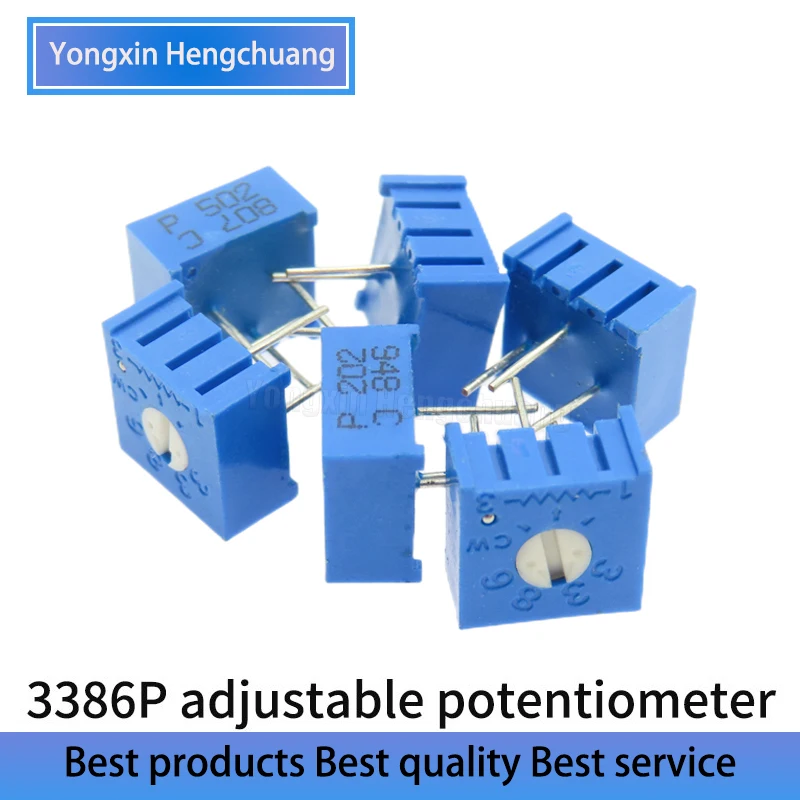 5PCS 3386P precision adjustable resistance 1K 2K 5K 10K 20K 50K 100K 200K 1M 100R 200R 500R adjustable potentiometer