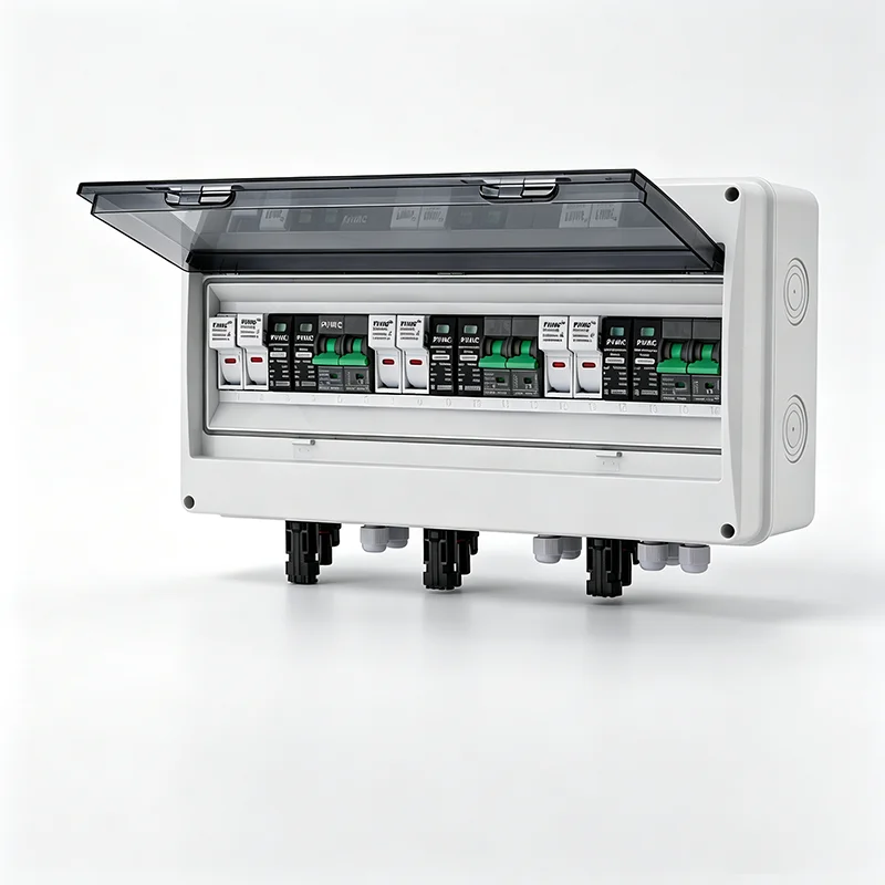 3 in 3 out DC 600V Solar photovoltaic PV Combiner Box With Lightning Protection 32A Fuse MCB SPD Waterproof IP65 Distribution