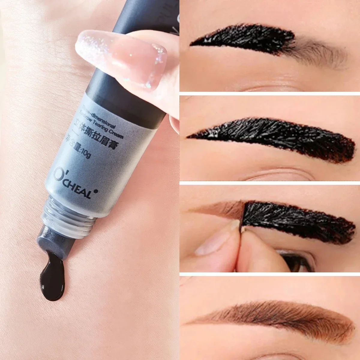 Eyebrow Gel แต่งหน้าฉีกขาดกันน้ํา Long Lasting Semi-Permanent Tattoo Dye DIY Natural Brow Gel Tattoo Tint เครื่องสําอางค์ 4 สี