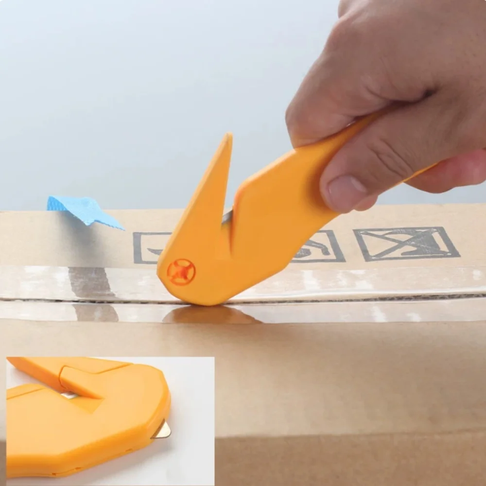 OLFA Safety Unboxing Cutter SK‑10 SKB-10B Industrial Plastic Box Opener Utility Knife for Express Parcel, Stretch Film