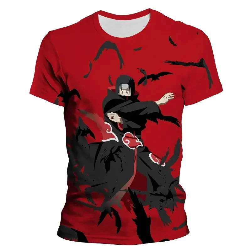 Sasuke Men's T-shirt Uchiha Itachi Boys Girls T-shirt 3D Print Anime Short-sleeved Akatsuki Men's T-shirt Naruto Men's Clothing