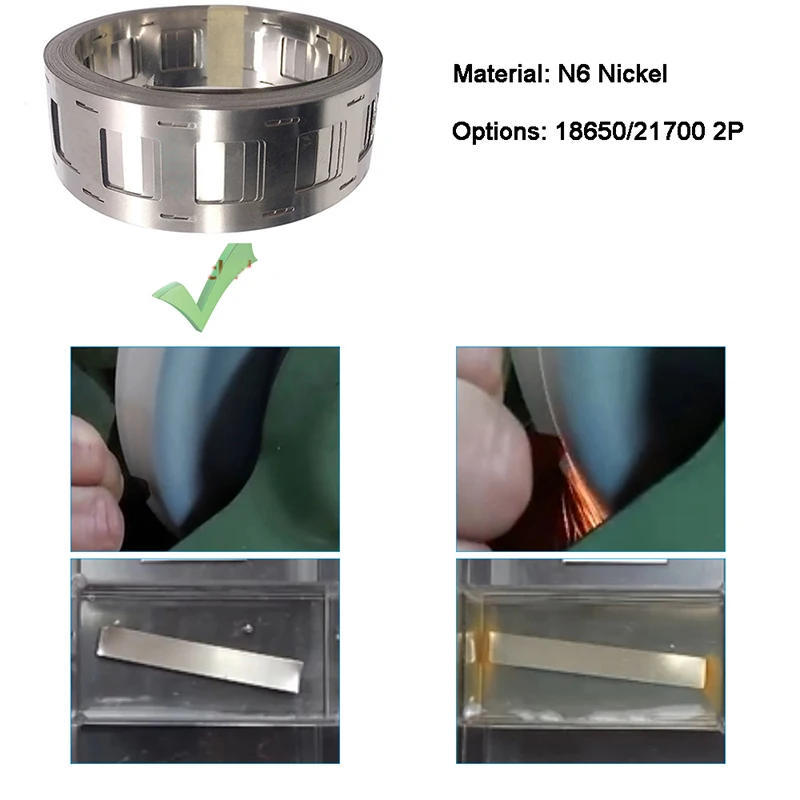 N6 Nickelstreifen 1/2M 0,15x27x20,2mm für 2P-Akkupack, Hochleitfähiges Punktschweißband für 18650/21700 Li-Ionen-Akkupack-Herstellung – Detail 7