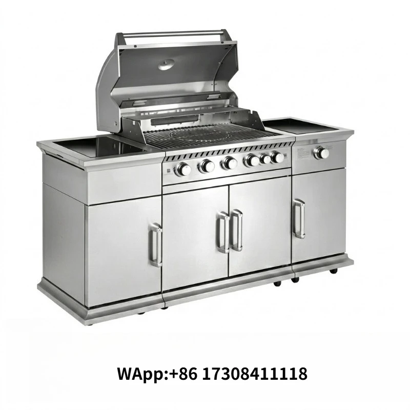 Infrared Propane Gas Grill for Outdoor Kitchen Island 6 Burner 58,000 BTU Even Heat Commercial Patio Barbecue