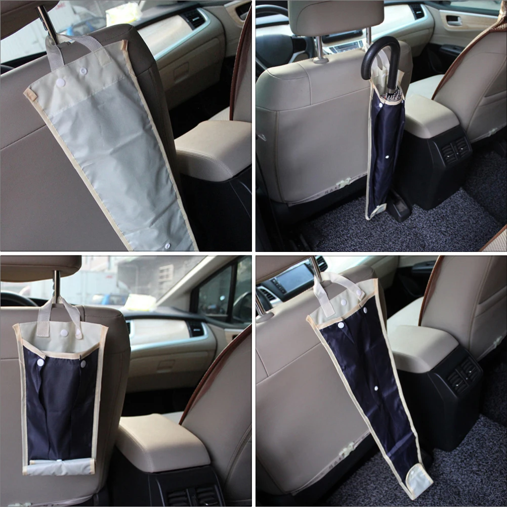 

2pcs Waterproof Umbrella Bag Foldable Portable Car Hanging Pouch Adjustable Length For Long Folding Umbrellas Water-Resistant