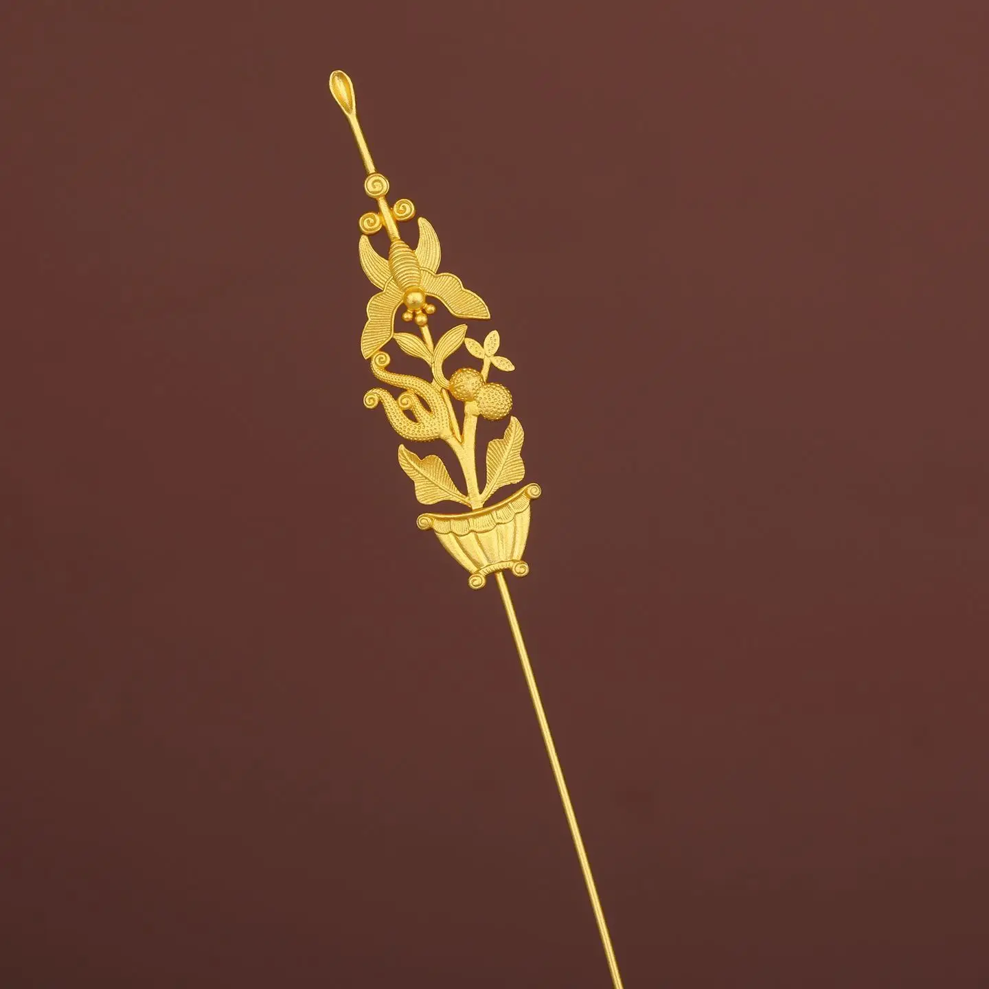 Women's Bronze-plated Hanfu Jewelry Hairpin Antique Ear Digging Spoon Headwear Ear Digging Vintage Qing Dynasty Hair Accessories