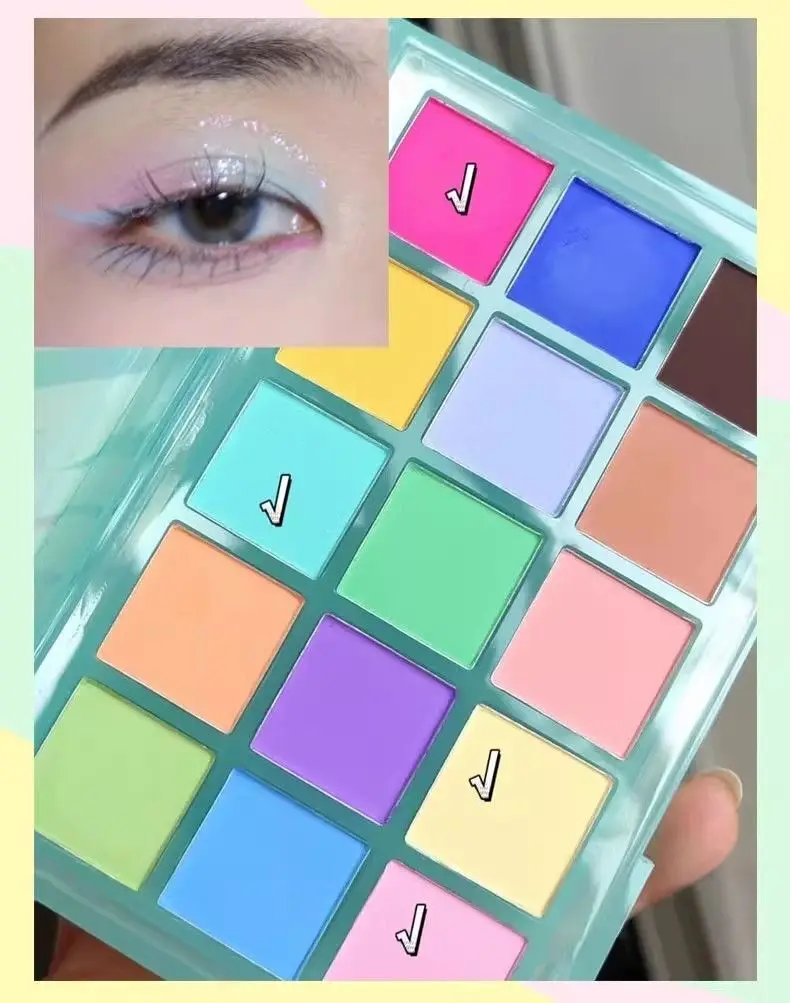 Ucanbe Macaron Eyeshadow Palette Colorful Multi-Color Matte Play Makeup Pink 15 Colors Niche Affordable